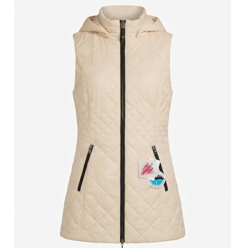 My Anorak Womens Seasalt White Diamond Quilted Hooded Puffer Vest - CJ